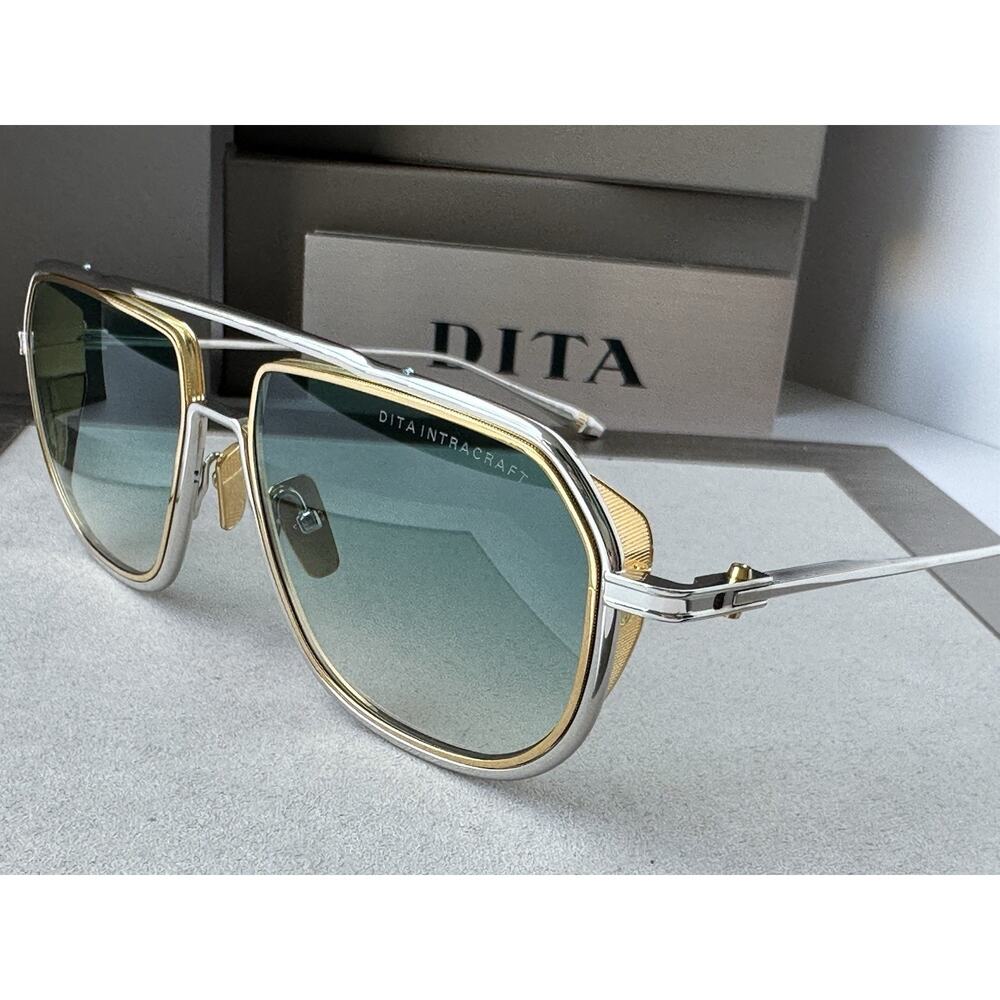 DITA INTRACRAFT DTS165-A-03 Silver Yellow Gold Turquoise Gradient Sunglasses